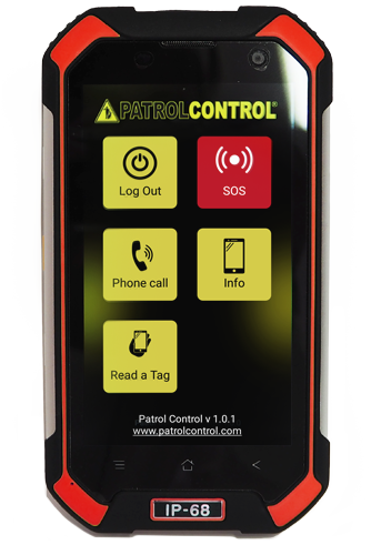 patrol control app with black view phone